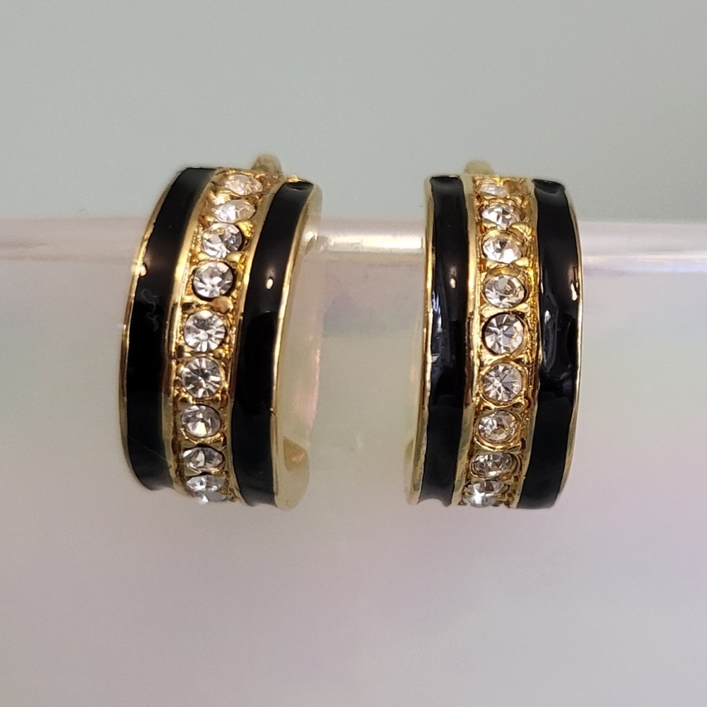 Trifari Rhinestone Clip Earrings